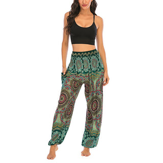 Buddha Gift Boho Loose Round Geometric Pattern Harem Trousers Women's Yoga Pants
