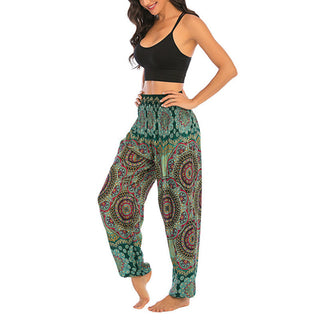 Buddha Gift Boho Loose Round Geometric Pattern Harem Trousers Women's Yoga Pants