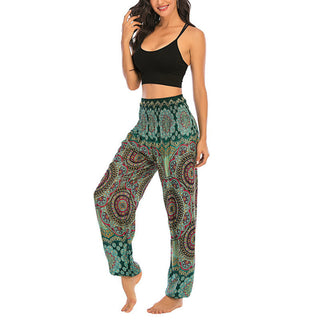 Buddha Gift Boho Loose Round Geometric Pattern Harem Trousers Women's Yoga Pants