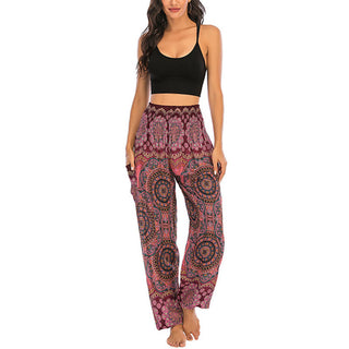 Buddha Gift Boho Loose Round Geometric Pattern Harem Trousers Women's Yoga Pants