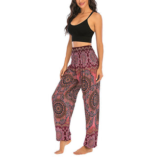 Buddha Gift Boho Loose Round Geometric Pattern Harem Trousers Women's Yoga Pants