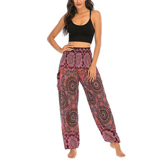 Buddha Gift Boho Loose Round Geometric Pattern Harem Trousers Women's Yoga Pants