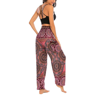 Buddha Gift Boho Loose Round Geometric Pattern Harem Trousers Women's Yoga Pants