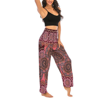 Buddha Gift Boho Loose Round Geometric Pattern Harem Trousers Women's Yoga Pants