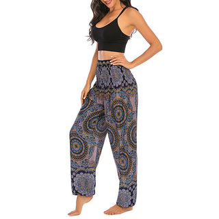 Buddha Gift Boho Loose Round Geometric Pattern Harem Trousers Women's Yoga Pants