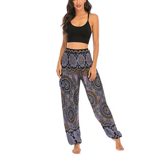 Buddha Gift Boho Loose Round Geometric Pattern Harem Trousers Women's Yoga Pants