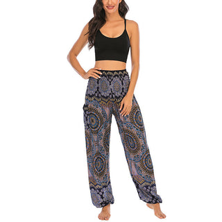 Buddha Gift Boho Loose Round Geometric Pattern Harem Trousers Women's Yoga Pants