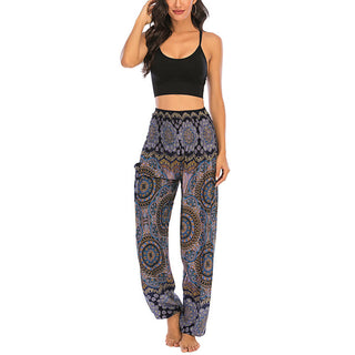 Buddha Gift Boho Loose Round Geometric Pattern Harem Trousers Women's Yoga Pants