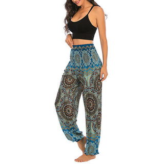 Buddha Gift Boho Loose Round Geometric Pattern Harem Trousers Women's Yoga Pants
