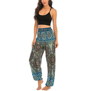 Buddha Gift Boho Loose Round Geometric Pattern Harem Trousers Women's Yoga Pants