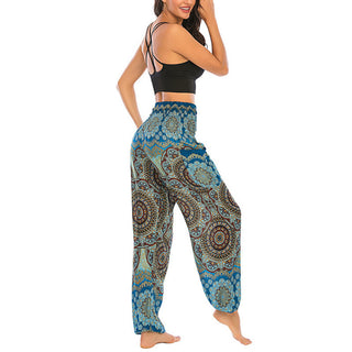 Buddha Gift Boho Loose Round Geometric Pattern Harem Trousers Women's Yoga Pants