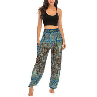 Buddha Gift Boho Loose Round Geometric Pattern Harem Trousers Women's Yoga Pants
