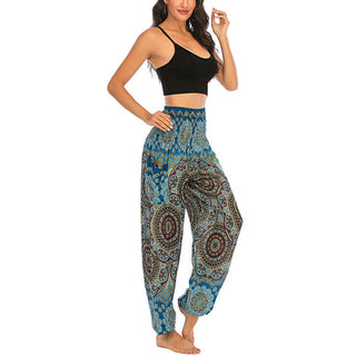 Buddha Gift Boho Loose Round Geometric Pattern Harem Trousers Women's Yoga Pants