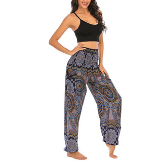 Buddha Gift Boho Loose Round Geometric Pattern Harem Trousers Women's Yoga Pants