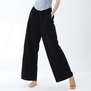 Buddha Gift Loose Cotton Drawstring Wide Leg Pants For Yoga Dance With Pockets