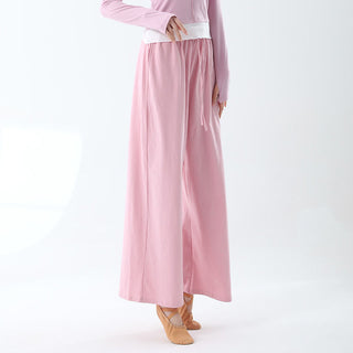Buddha Gift Loose Cotton Drawstring Wide Leg Pants For Yoga Dance With Pockets
