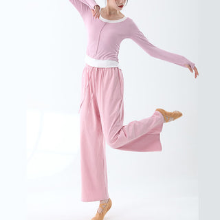 Buddha Gift Loose Cotton Drawstring Wide Leg Pants For Yoga Dance With Pockets