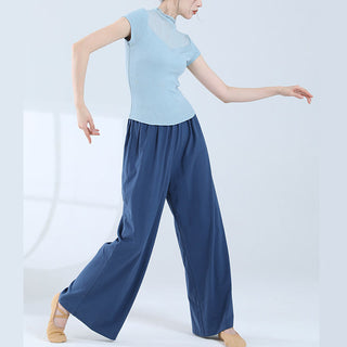 Buddha Gift Loose Cotton Drawstring Wide Leg Pants For Yoga Dance With Pockets