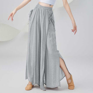 Buddha Gift Solid Color Loose Cotton Linen Wide Leg Pants For Yoga Classical Dance