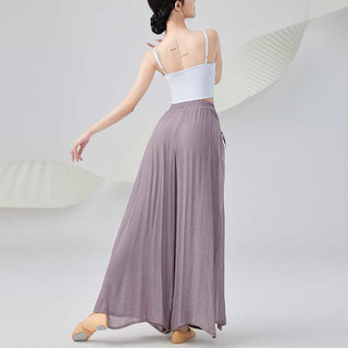 Buddha Gift Solid Color Loose Cotton Linen Wide Leg Pants For Yoga Classical Dance