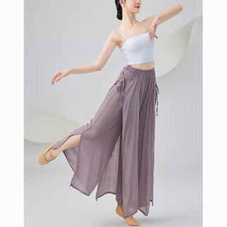 Buddha Gift Solid Color Loose Cotton Linen Wide Leg Pants For Yoga Classical Dance