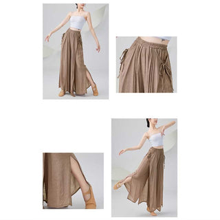 Buddha Gift Solid Color Loose Cotton Linen Wide Leg Pants For Yoga Classical Dance