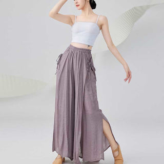 Buddha Gift Solid Color Loose Cotton Linen Wide Leg Pants For Yoga Classical Dance