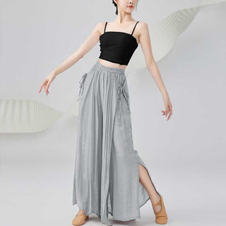Buddha Gift Solid Color Loose Cotton Linen Wide Leg Pants For Yoga Classical Dance