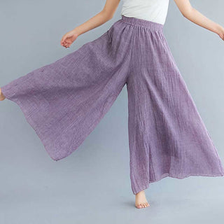 Buddha Gift Women Casual Loose Cotton Linen Wide Leg Pants For Yoga Dance