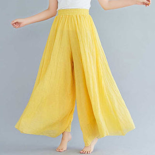 Buddha Gift Women Casual Loose Cotton Linen Wide Leg Pants For Yoga Dance