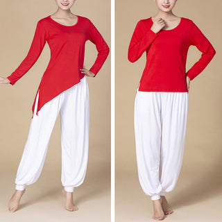 Buddha Gift Solid Color Modal Yoga Dance High Waist Harem Pants With Pockets