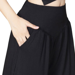 Buddha Gift Solid Color Modal Yoga Dance High Waist Harem Pants With Pockets