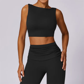 Buddha Gift Sleeveless Backless Strap Tank Top Bra Flared Pants Sports Fitness Yoga