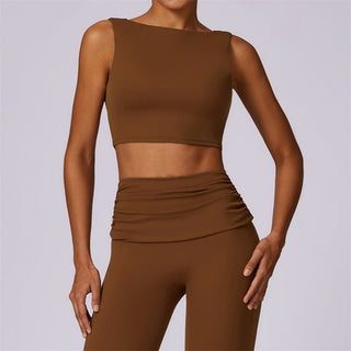 Buddha Gift Sleeveless Backless Strap Tank Top Bra Flared Pants Sports Fitness Yoga