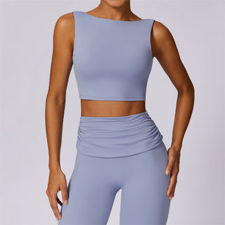 Buddha Gift Sleeveless Backless Strap Tank Top Bra Flared Pants Sports Fitness Yoga