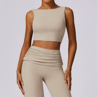 Buddha Gift Sleeveless Backless Strap Tank Top Bra Flared Pants Sports Fitness Yoga