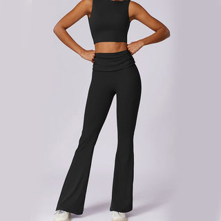 Buddha Gift Sleeveless Backless Strap Tank Top Bra Flared Pants Sports Fitness Yoga