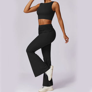 Buddha Gift Sleeveless Backless Strap Tank Top Bra Flared Pants Sports Fitness Yoga