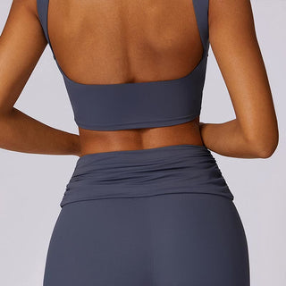 Buddha Gift Sleeveless Backless Strap Tank Top Bra Flared Pants Sports Fitness Yoga