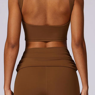 Buddha Gift Sleeveless Backless Strap Tank Top Bra Flared Pants Sports Fitness Yoga