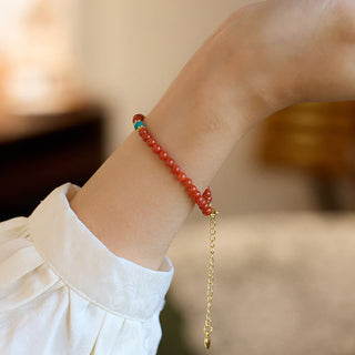 Buddha Gift 925 Sterling Silver Plated Gold Natural Red Agate Turquoise Confidence Bracelet Necklace Pendant Ring Set