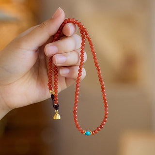 Buddha Gift 925 Sterling Silver Plated Gold Natural Red Agate Turquoise Confidence Bracelet Necklace Pendant Ring Set