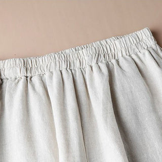 Buddha Gift Women Casual Loose Cotton Linen Embroidery Wide Leg Pants With Pockets