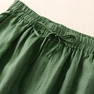 Buddha Gift Solid Color Flower Loose Drawstring Harem Pants With Pockets