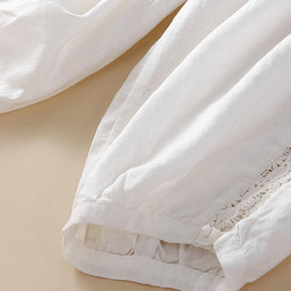 Buddha Gift Solid Color Flower Loose Drawstring Harem Pants With Pockets