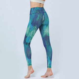 Buddha Gift Leaves Print Sports Fitness Yoga High Waist Leggings Women's Yoga Pants