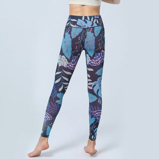 Buddha Gift Leaves Print Sports Fitness Yoga High Waist Leggings Women's Yoga Pants