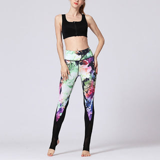 Buddha Gift Rose Peony Flower Print Design Sports Fitness Yoga Leggings Women's Yoga Pants