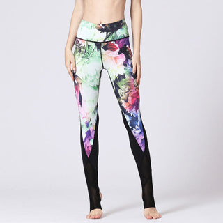 Buddha Gift Rose Peony Flower Print Design Sports Fitness Yoga Leggings Women's Yoga Pants