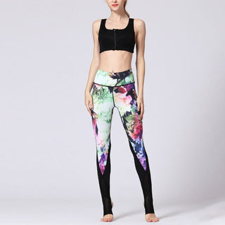 Buddha Gift Rose Peony Flower Print Design Sports Fitness Yoga Leggings Women's Yoga Pants